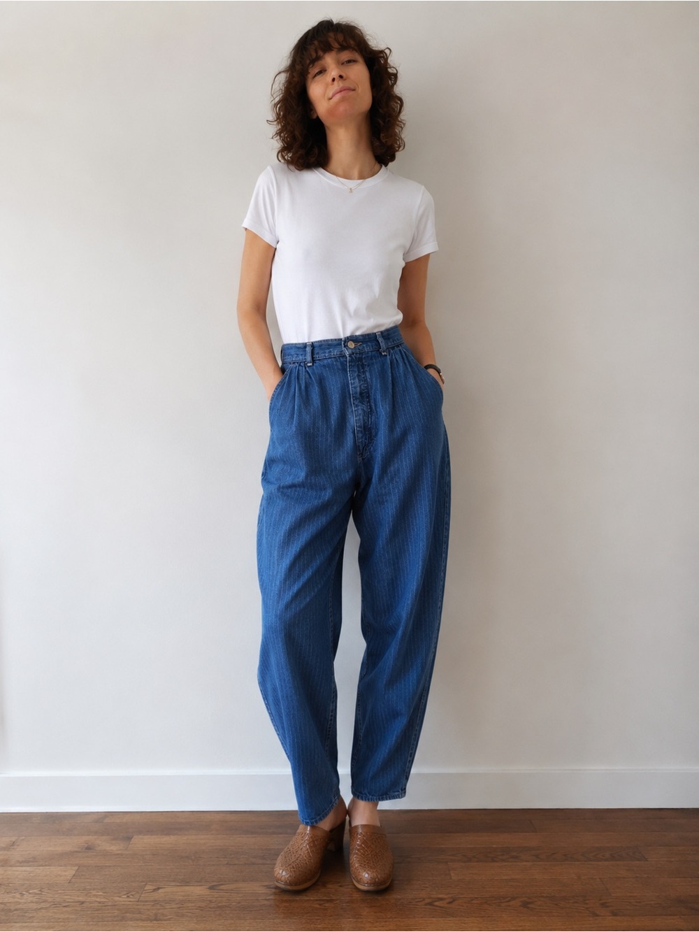 Vintage Lee High Waist Pinstripe Jeans
